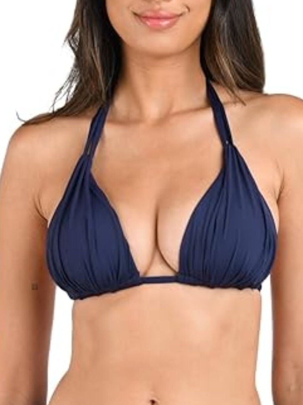 ✨ La Blanca Island Goddess Halter Triangle Top - Indigo 4 NWT